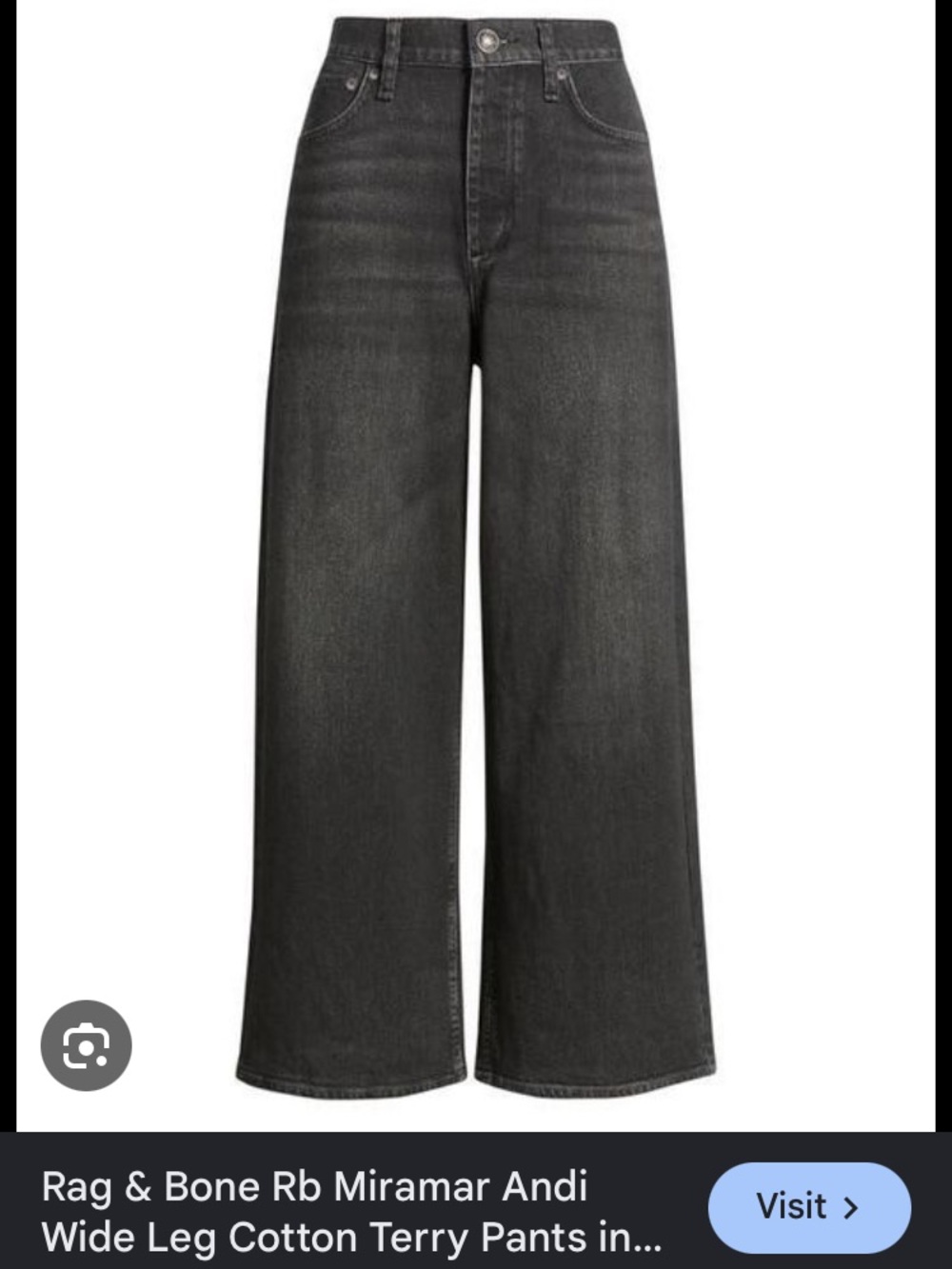 Rag & Bone Miramar Andi grey Washed Black Viral Terry sweatpant Jeans